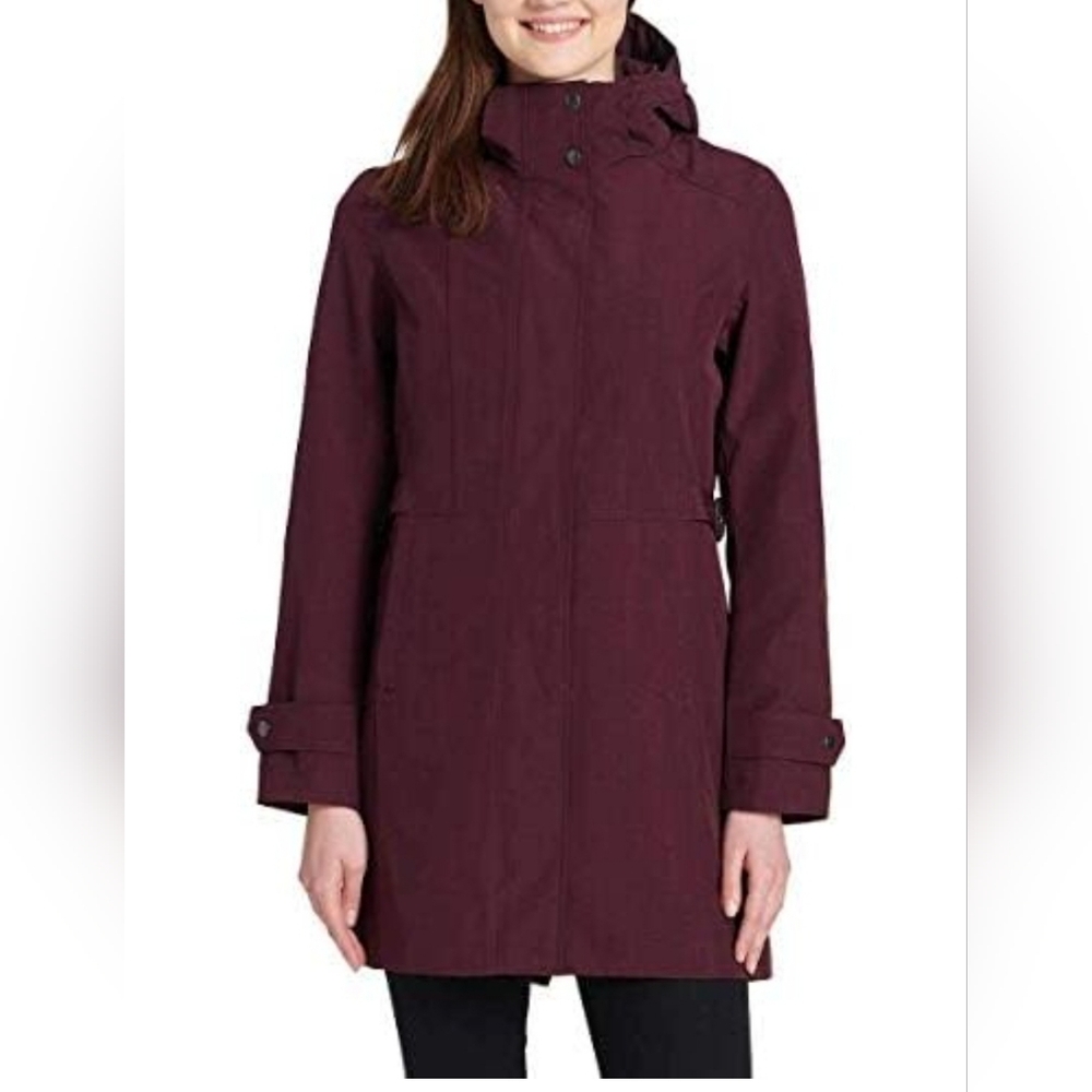 Kirkland Signature Ladies' Trench Coat Purple Lightweight Water Resistant - Picture 2 of 12